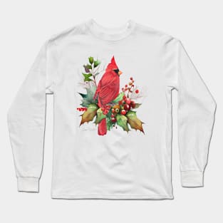 Cardinal Christmas on Shiplap A Long Sleeve T-Shirt